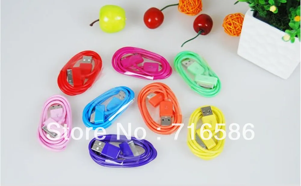 Wholesale 1000pcs New USB Data Sync Charger Cable 1m Lead For iPod iPhone4 iPhone 4sfree shipping |