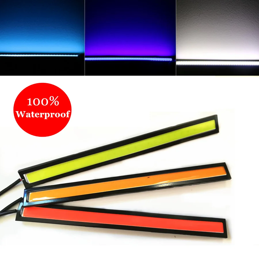 

2pc 17cm Waterproof Ultra-thin COB Chip LED Daytime Running Light LED DIY DRL Parking Fog car lights car day running lights 9W