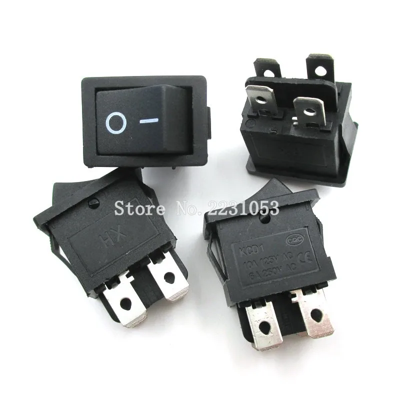 5 шт./лот Новинка KCD1-104 6A 250 V/10A 250V ЖК-дисплей ТВ Мощность переключатель 4 контактные точки лодка Клавишные переключатели с подсветкой; ; Цвет Черный