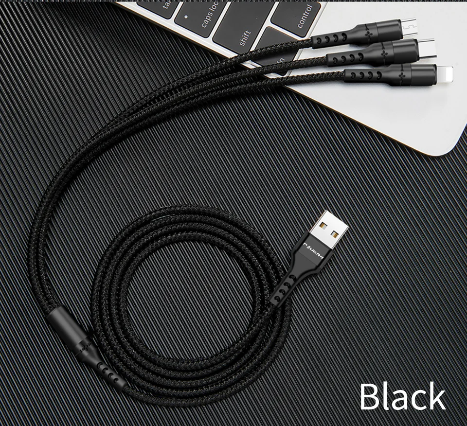 Power4 мобильный телефон 3 в 1 USB кабель с Micro USB/type C зарядный разъем для Lightning iOS Android телефон зарядное устройство