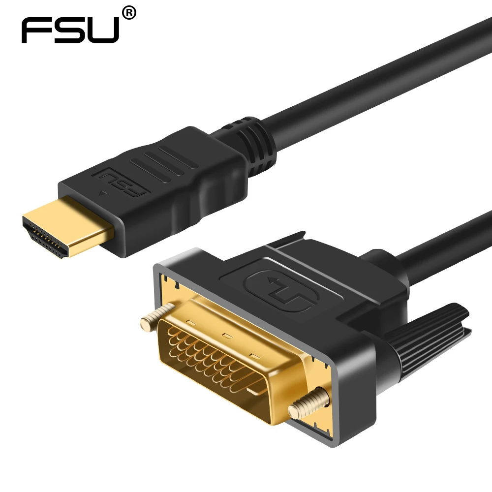 1080P 3D HDMI к DVI HDMI кабель 24+ 1 pin адаптер Кабели для lcd DVD HDTV xbox высокоскоростной DVI hdmi кабель 1 м 2 м 3 м 5 м