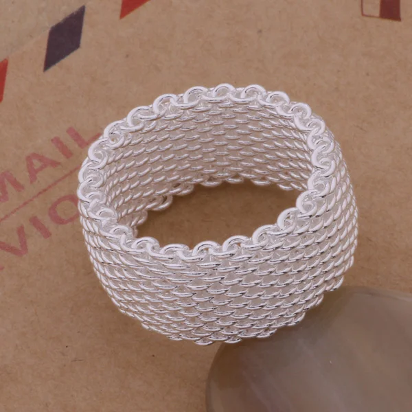 Кольцо унисекс на палец с посеребренным покрытием вечерние ювелирные изделия