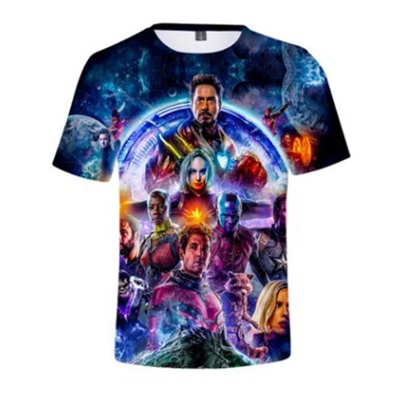 2019 новая футболка Marvel Avengers 4 final с 3d принтом супергероя Америки для косплея