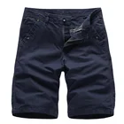 Шорты-карго мужские хлопковые, брендовые Короткие штаны в стиле милитари, однотонные, повседневные пляжные, черные, лето 2021