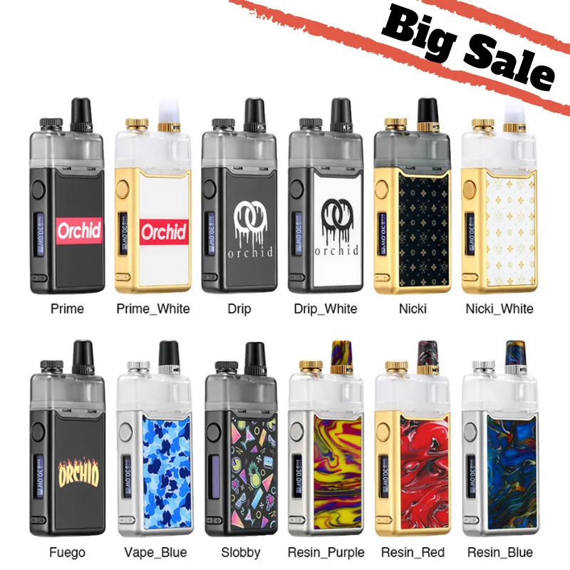 BigSale оригинальная Орхидея vape Pod Kit 950 мАч battery 3 мл емкость catridge для MTL электронная