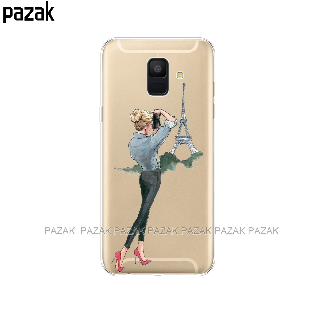 34263 Силиконовый чехол для телефона samsung Galaxy A6 Dual SIM SM A600 A600F, мягкая задняя крышка из ТПУ для samsung A6 Plus A605 A605F, новинка - Цвет: 34263