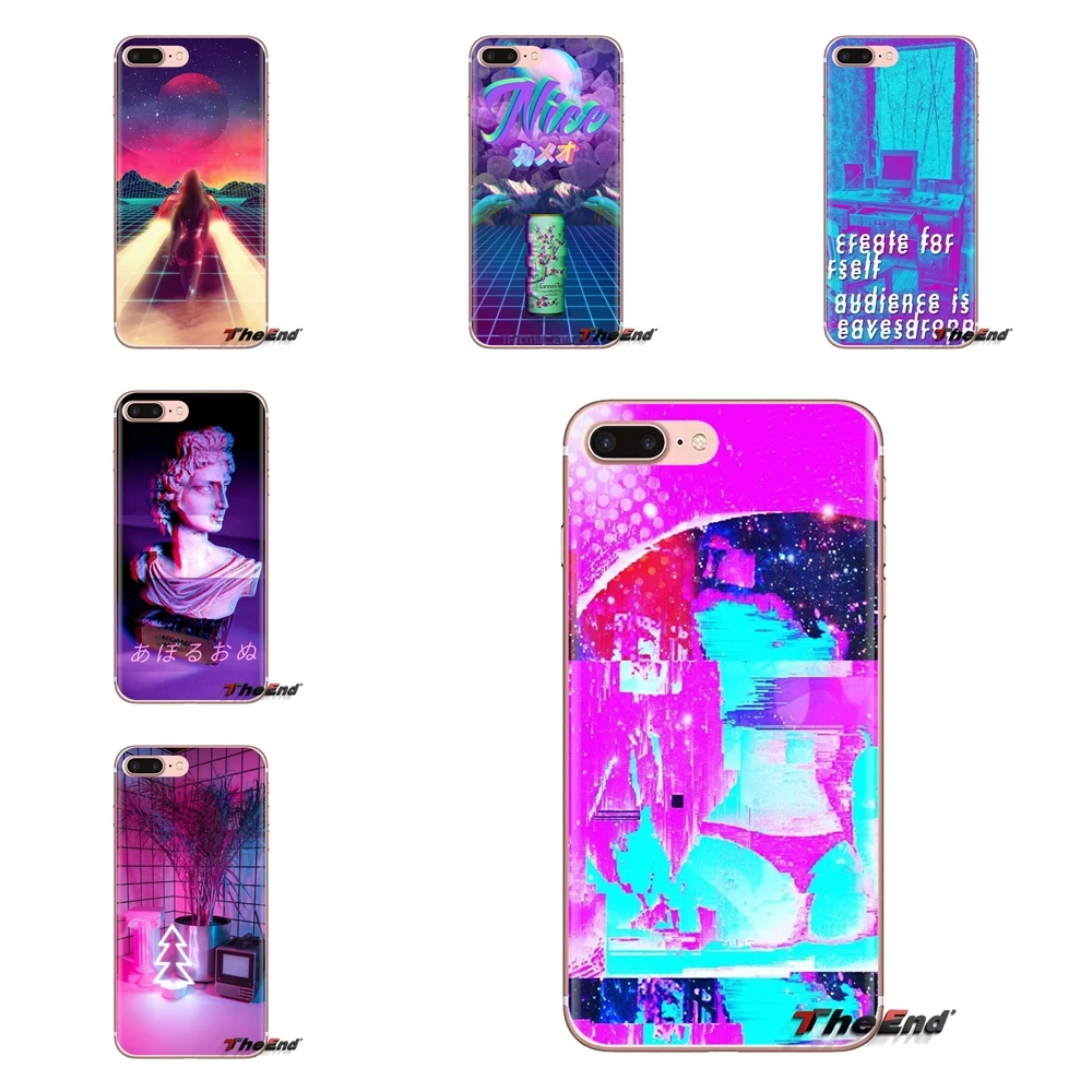Мягкие прозрачные чехлы для Samsung Galaxy S3 S4 S5 Mini S6 S7 Edge S8 S9 S10 Plus Note 3 4 5 8 9 эстетика vaporwave