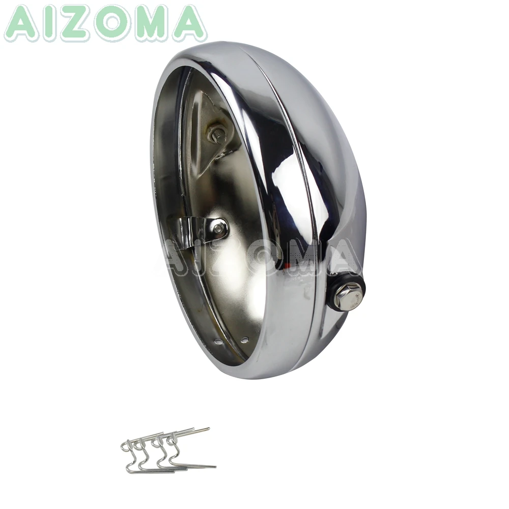 Хромированный мотоцикл 7 дюймов ретро крышка фары корпус сталь для Kawasaki Honda Yamaha