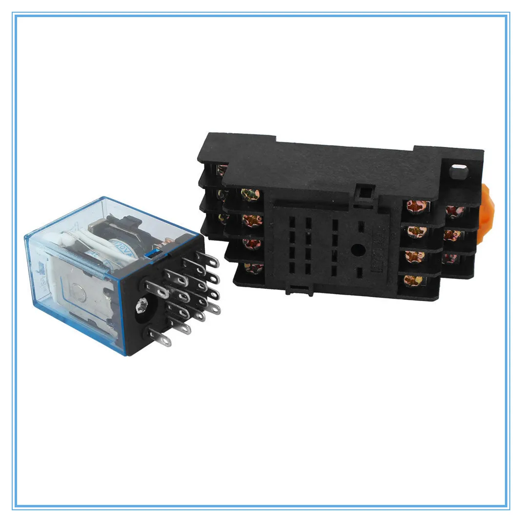 

1Pc MY4NJ DC12V 24V AC110V 220V Electronic Micro Mini Electromagnetic Relay 5A 14PIN Coil 4DPDT With PYF14A Socket Base