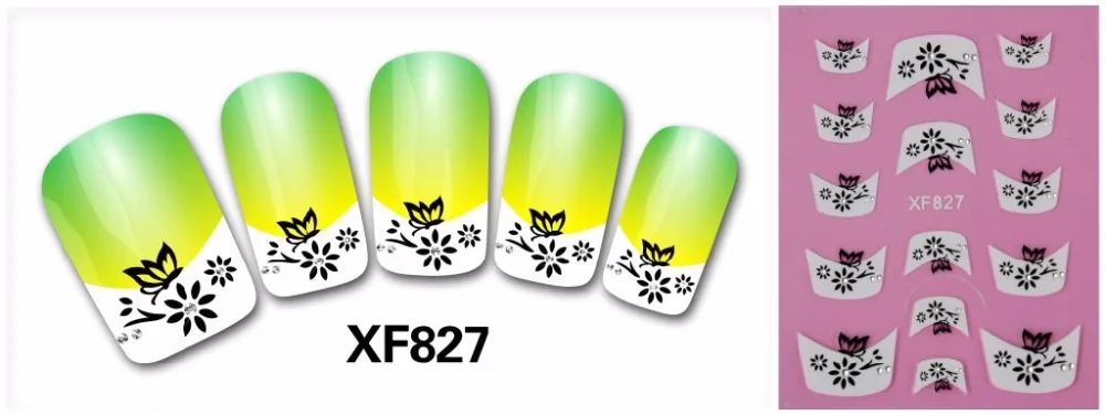 3 листа 72 типа красочные французский стиль 3D дизайн ногтей наклейки Дизайн ногтей обертывания наклейки s наклейки макияж тату Маникюр Инструмент