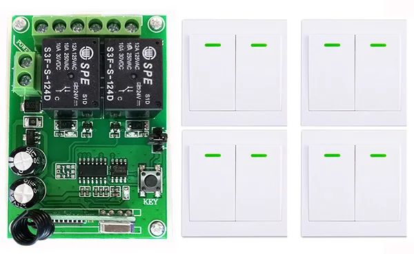 Новый цифровой переключатель дистанционного управления DC24V 2CH приемник