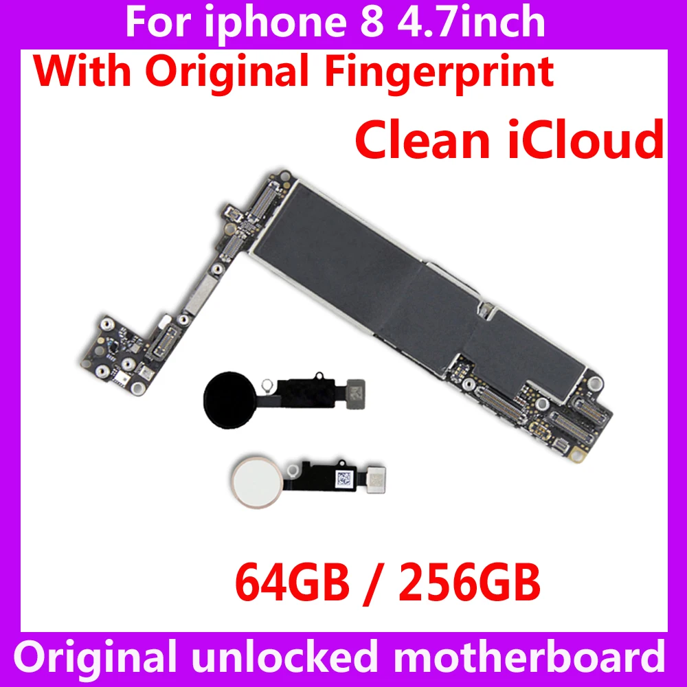 Для iphone 8 100% оригинальная материнская плата с/NO touch ID 64 Гб 256 ГБ полностью