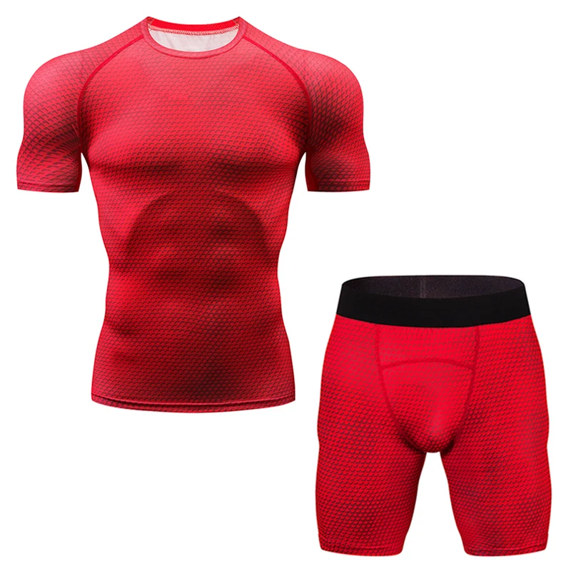 Новый Фитнес компрессионный набор футболка мужская 3DMMA печать Crossfit мышцы рубашка