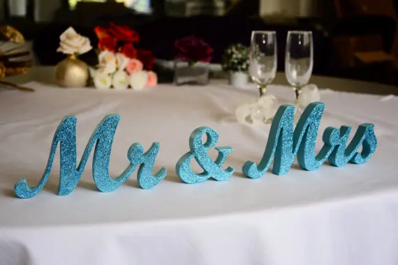 

Блестящие синие буквы из ПВХ, украшение для свадебного стола «Mrs & Mr», стоячие знаки «Mr» и «Mrs» для стола, золотистого и черного цвета