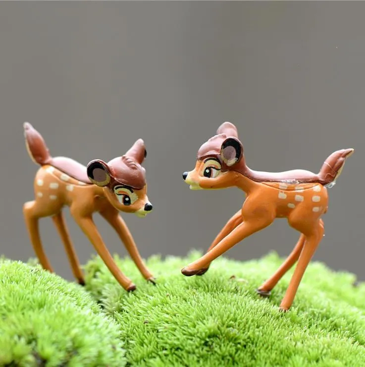 2 шт./лот миниатюрные садовые Статуэтки из ПВХ Deers домашний декор аниме Кукольный