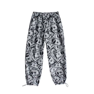 Свободные штаны для танца, забавные мужские брюки с рисунком Kpop, мешковатые спортивные штаны для бега, уличная одежда Харадзюку, брюки с принтом в виде газет, Мужские штаны в стиле хип-хоп