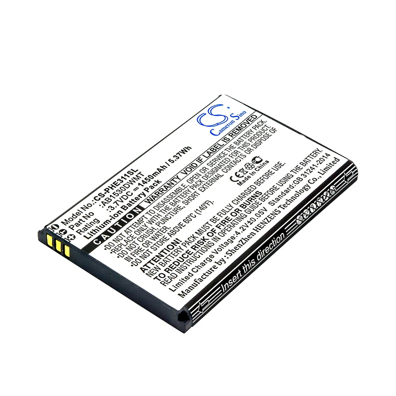 Аккумулятор Cameron Sino для PHILIPS Xenium CT311 E311 AB1530DWMT 1450 мАч | Мобильные телефоны и