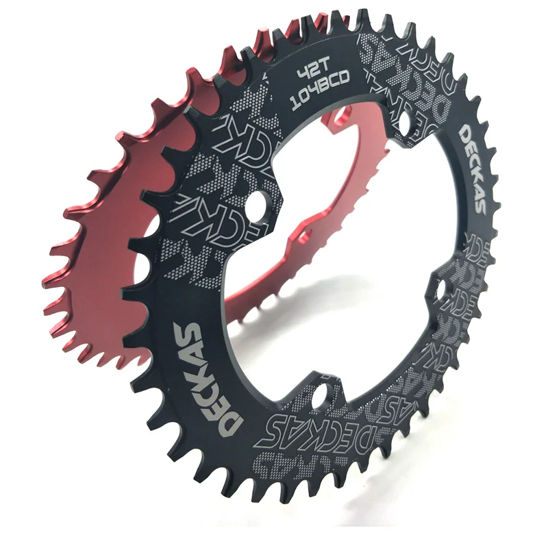 DECKAS Овальный 104BCD 40/42/44/46/48/50/52T горный велосипед Звездочка MTB велосипед, способный преодолевать Броды для 8-11 скорость диаметра окружности болтов(алюминиевая звездочка
