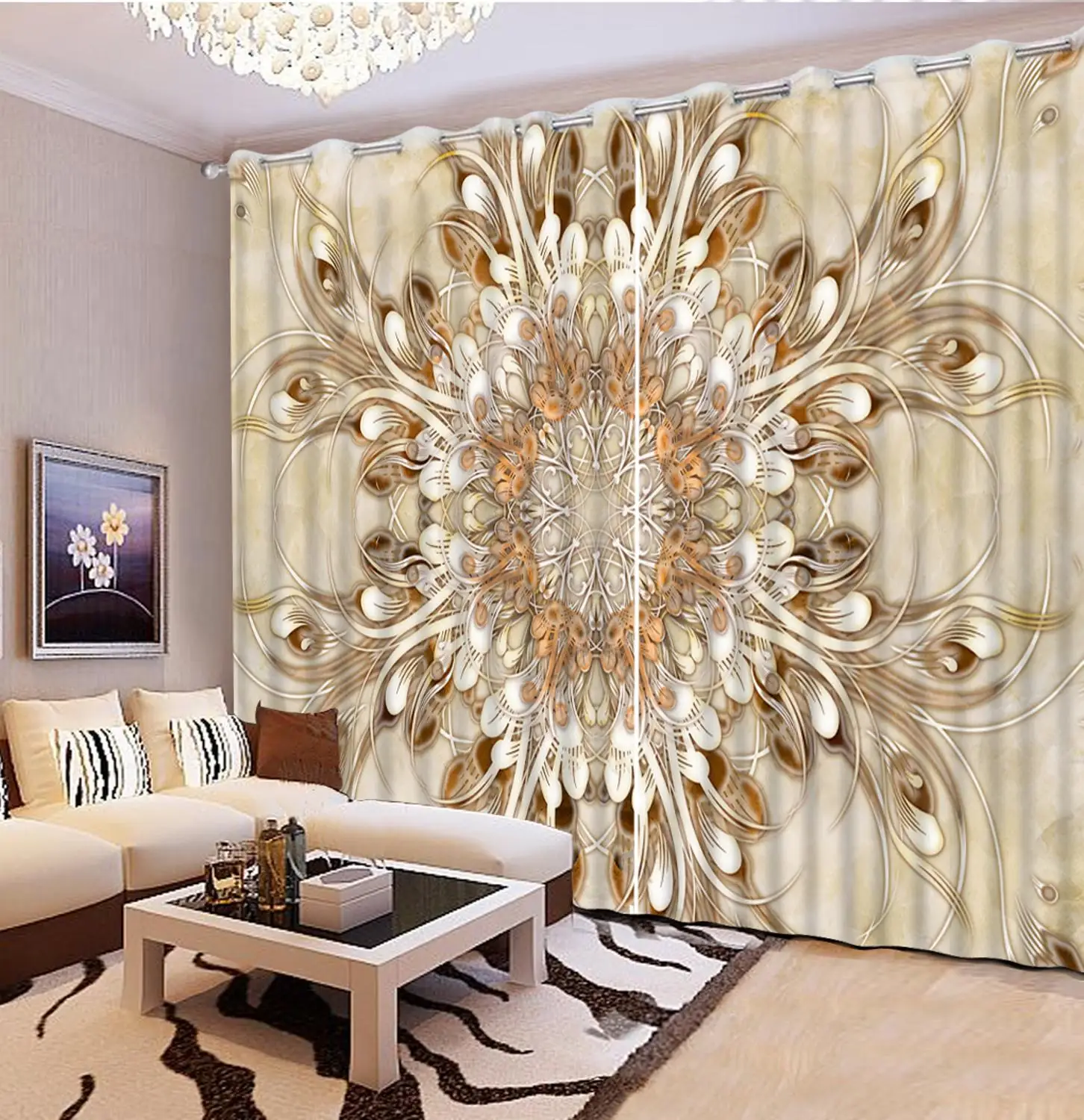 

Marble pattern 3D curtains