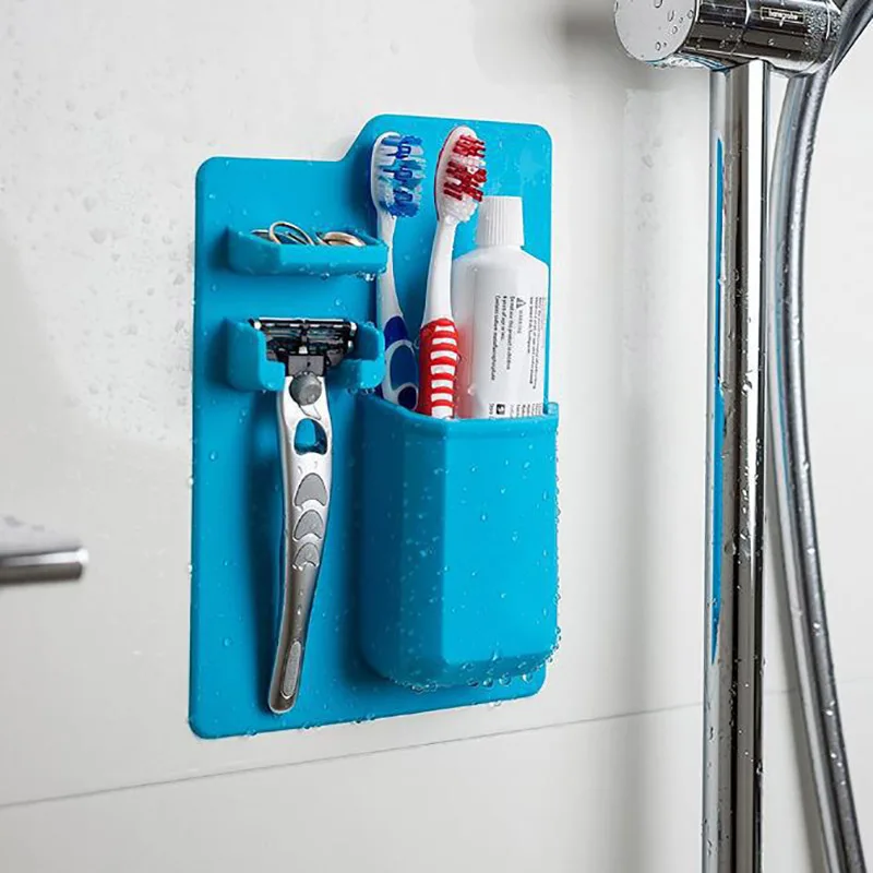 MICCK Multifunction Silicone Toothbrush Holder/Storage Shelves Bathroom Organizer accessories Product Tools Shaver Storage box | Дом и сад