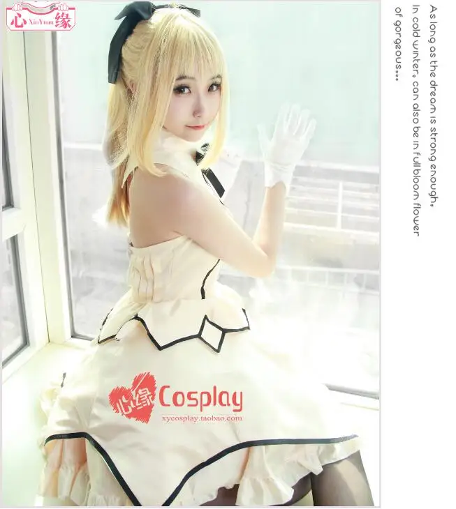 

Anime Fate/stay night cosplay Arturia Pendragon Saber cosplay Halloween party sweet cute cartoon girls dress costume