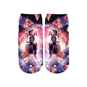 01 PLstar Cosmos, носки унисекс, популярные, забавные, 3D, с рисунком кота, Короткие хлопковые носки, для женщин и мужчин, рождественские носки, Meias Femme, с низким вырезом, ножной браслет - Цвет: 01