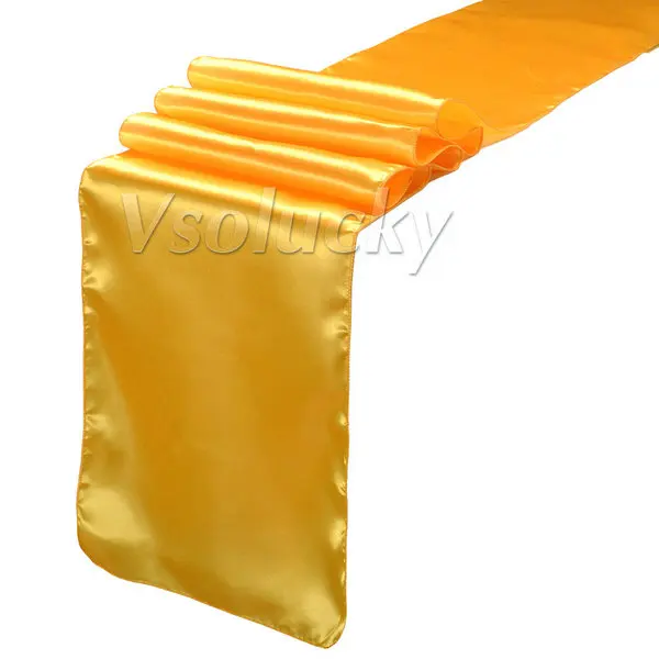 Yellow Атласная настольная дорожка 1" x 108" для свадебного торжества, для мероприятий, украшения на Рождество 30 см x 275 см - Цвет: Yellow