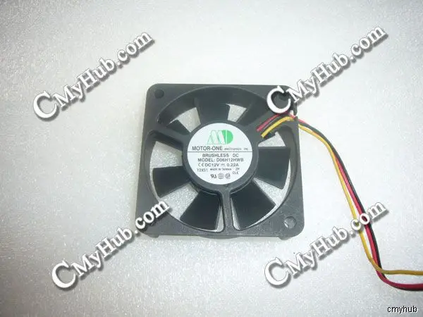 Подлинный для двигателя ONE D06H12HWB DC12V 0.22A 3-контактный 3-проводной 6015 60X60X15MM