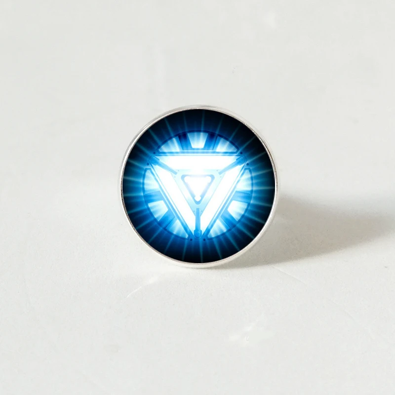 Горячая взрывной Железный человек Тони Старк серебро Тибет стекло купол кольцо