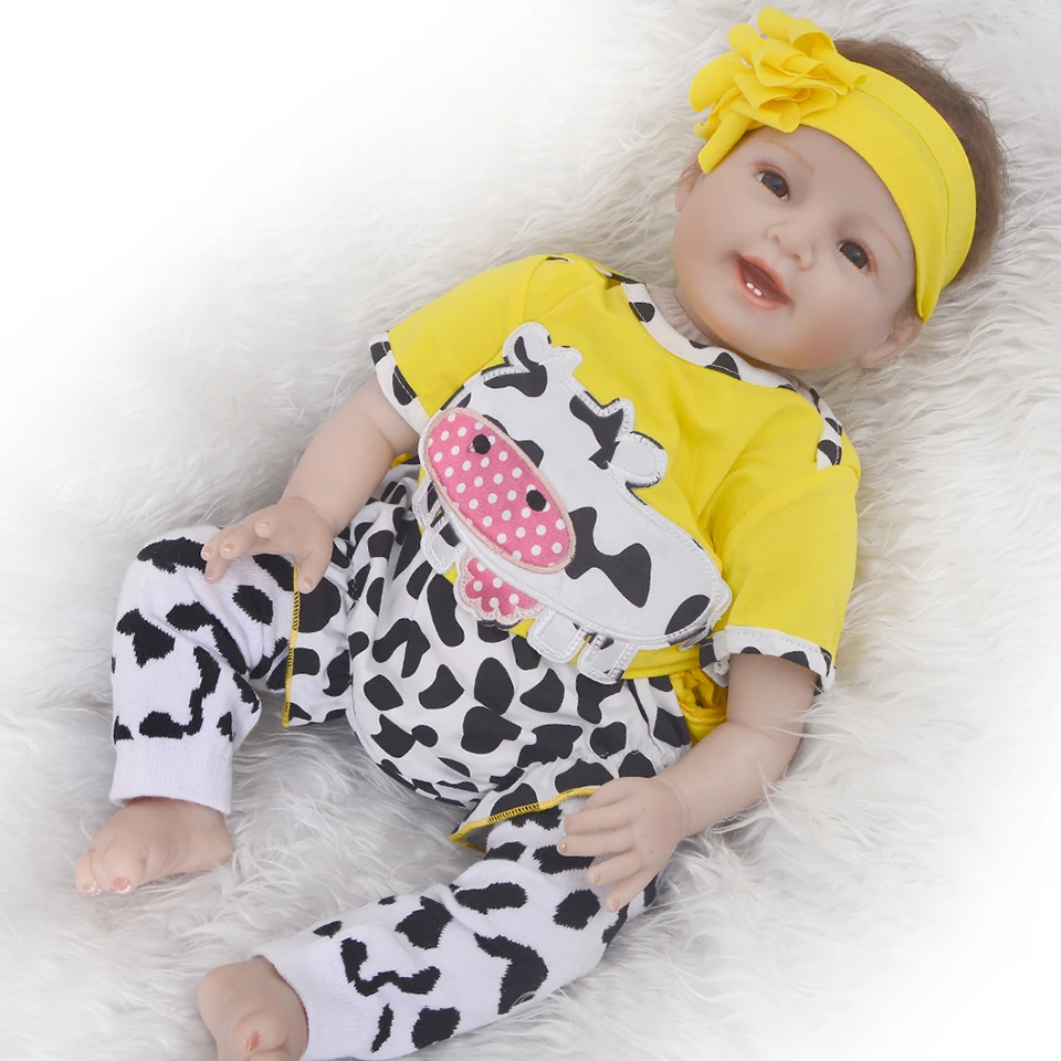 Реалистичная улыбающаяся живая кукла реборн мягкие силиконовые виниловые куклы