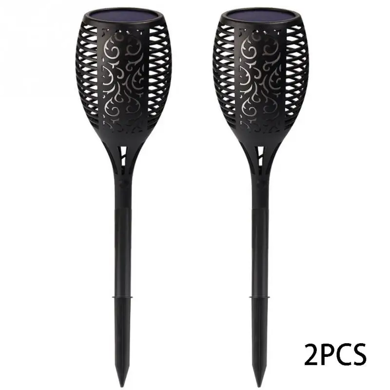 2 Pcs inground 1 шт. или 2 шт. 96 светодиодный водонепроницаемый мерцающий огонь Солнечный фонарь светильник наружный Ландшафтный Декор садовый светильник Zonlicht - Испускаемый цвет: 2 Pcs inground