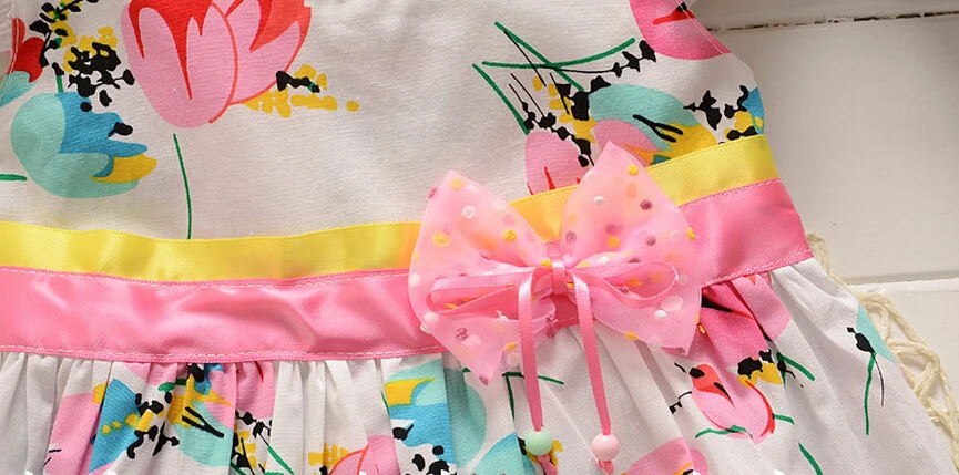 Детское Хлопковое платье BibiCola с цветком для девочек на лето 2020 | Детская одежда и