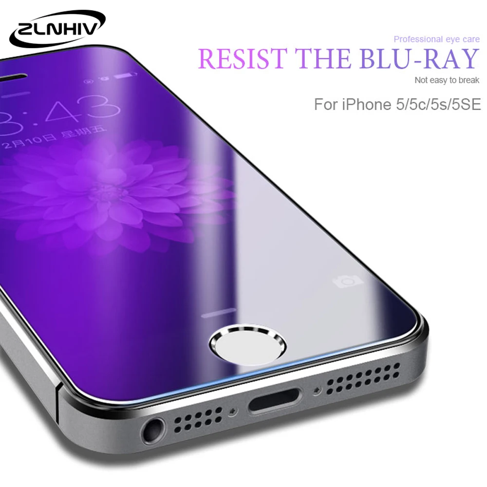 ZLNHIV анти-синий светильник для iphone 5 5S SE 5C Закаленное стекло для iphone X XR XS MAX 7 8 plus 6 6S Защита экрана телефона стекло