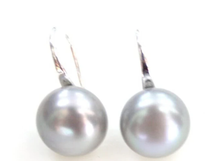 

ry00439 HUGE 11-12MM GREY PEARL EARRING 5.5
