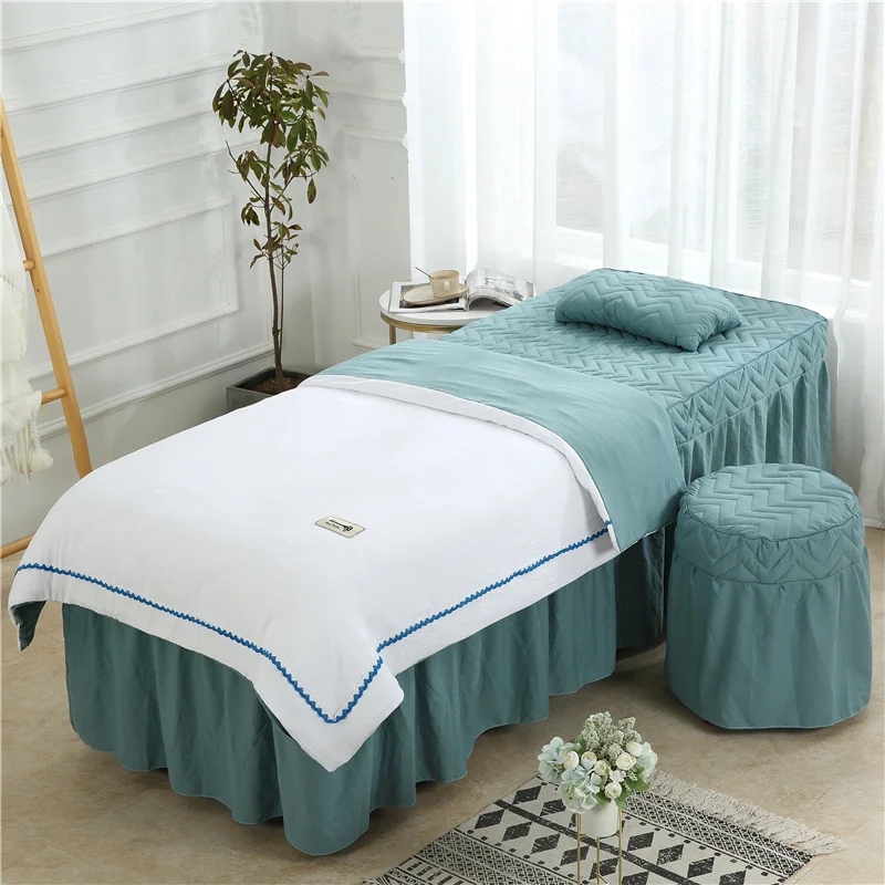 4 шт. набор постельного белья для салона красоты из хлопка с эффектом потертости