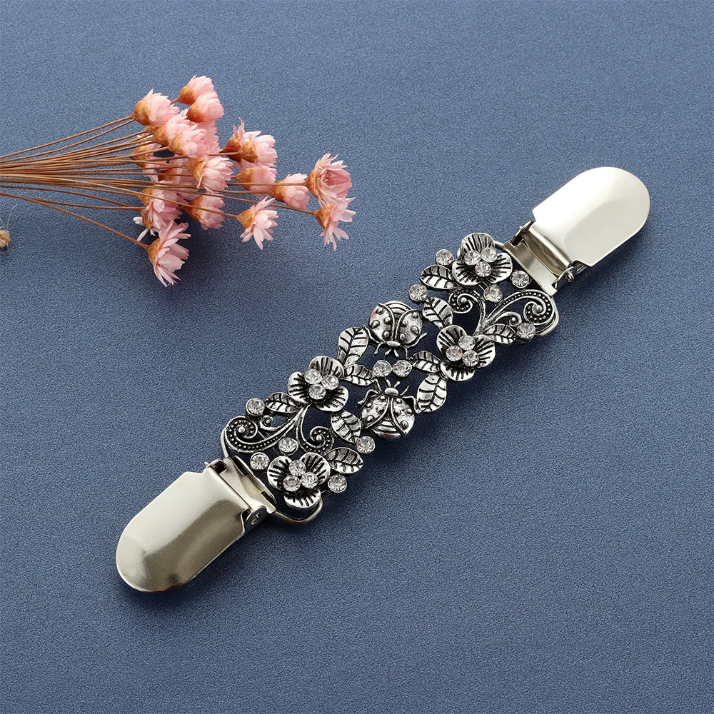 1 шт. женский модный винтажный элегантный свитер шаль с кристаллами зажим для