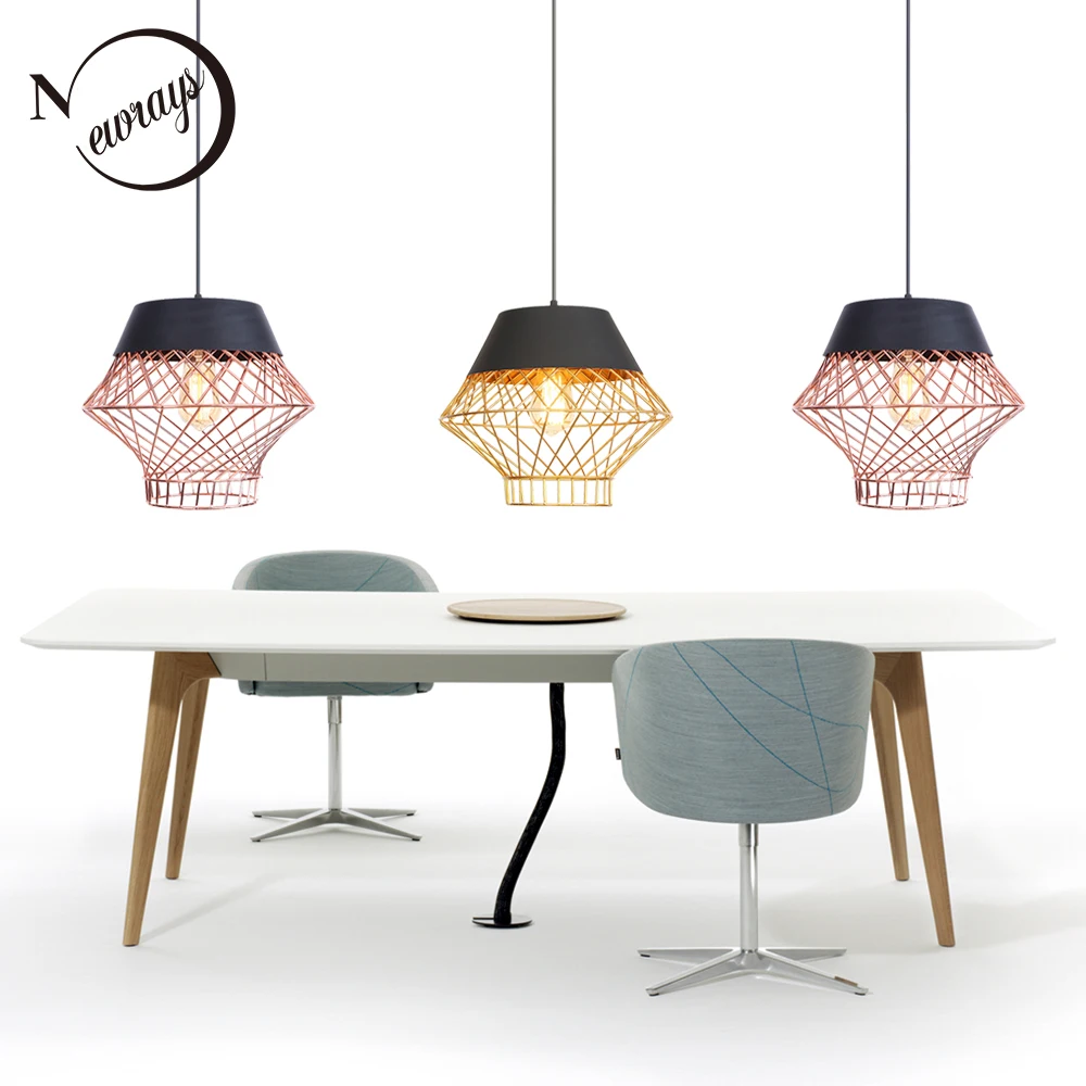 Американские ретро промышленные подвесные лампы E27 железная клетка для птиц