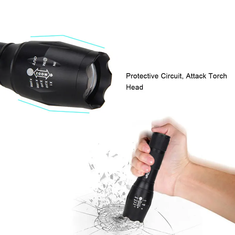 Тактическая светодиодная вспысветильник 5000 лм XM L T6 военный красный/зеленый