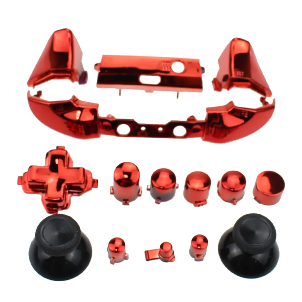 TingDong Chrome LB RB RT LT Bumper Buttons Set Thumbstick Cap Dpad replacement for Xbox One S Slim Controller |