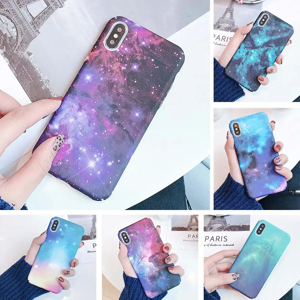 KISSCASE Starry Night Pattern Case For iPhone XS X 7 8 Plus Star River Hard PC Phone Max XR 6 6s Funda |
