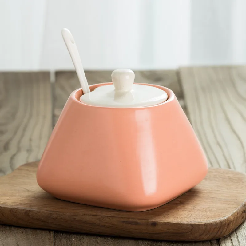 pink seasoning Японские керамические бутылки для специй шейкеры для сахарной соли и перца Контейнеры Для Приправ Для коробка с пряностями контейнер кухонные инструменты - Цвет: pink seasoning