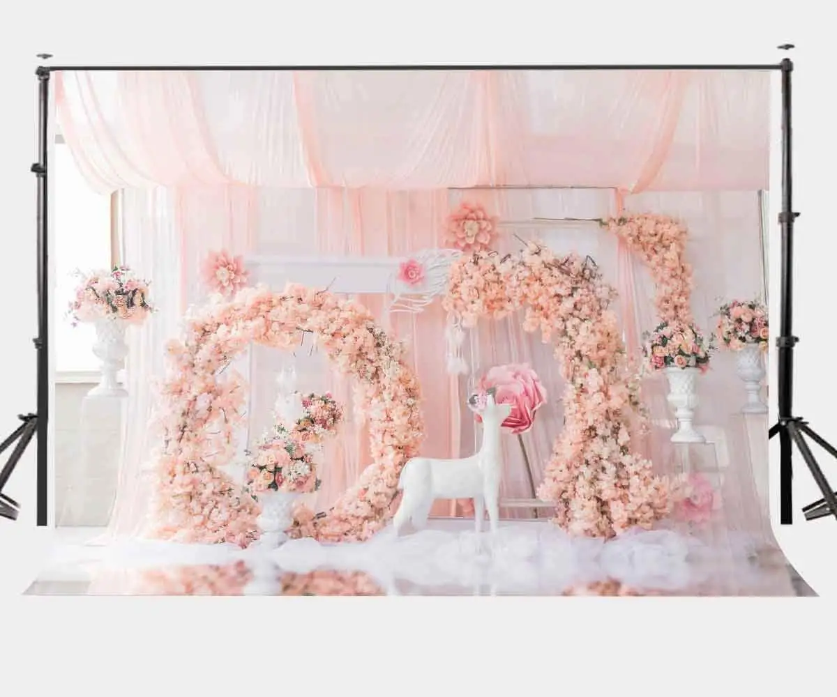 

150x210cm Romantic Rose Backdrop Millennial Pink Photography Background Wedding Party Photo Video Studio Props