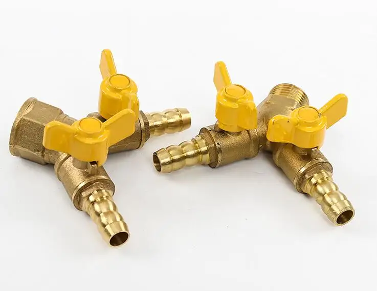 Бесплатная доставка тройник с 3 способами латунный Y запорный шаровой клапан Барб