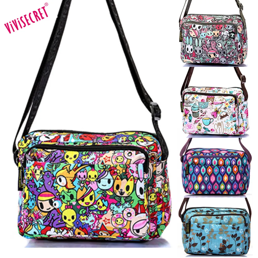 

Women's Waterproof Nylon Messenger Cute Cartoon Crossbody Handbag Single Shoulder Satchels Bags For Girl Boys Lady's Child Kid