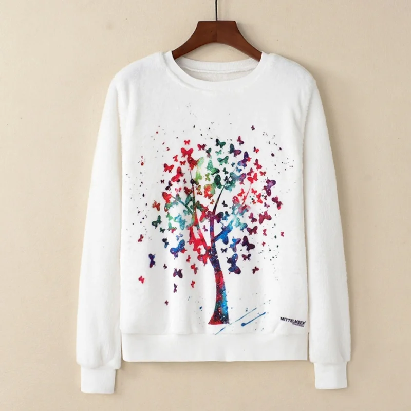 Женская толстовка с длинным рукавом и принтом в виде дерева|pullover harajuku|hoodie