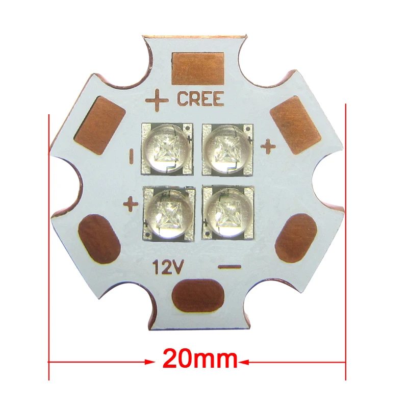 1 шт. оригинальный Cree 5 Вт 4/четыре чипа XTE синий 460нм ~ 465нм вход DC 12 В или 6 в LED бисера