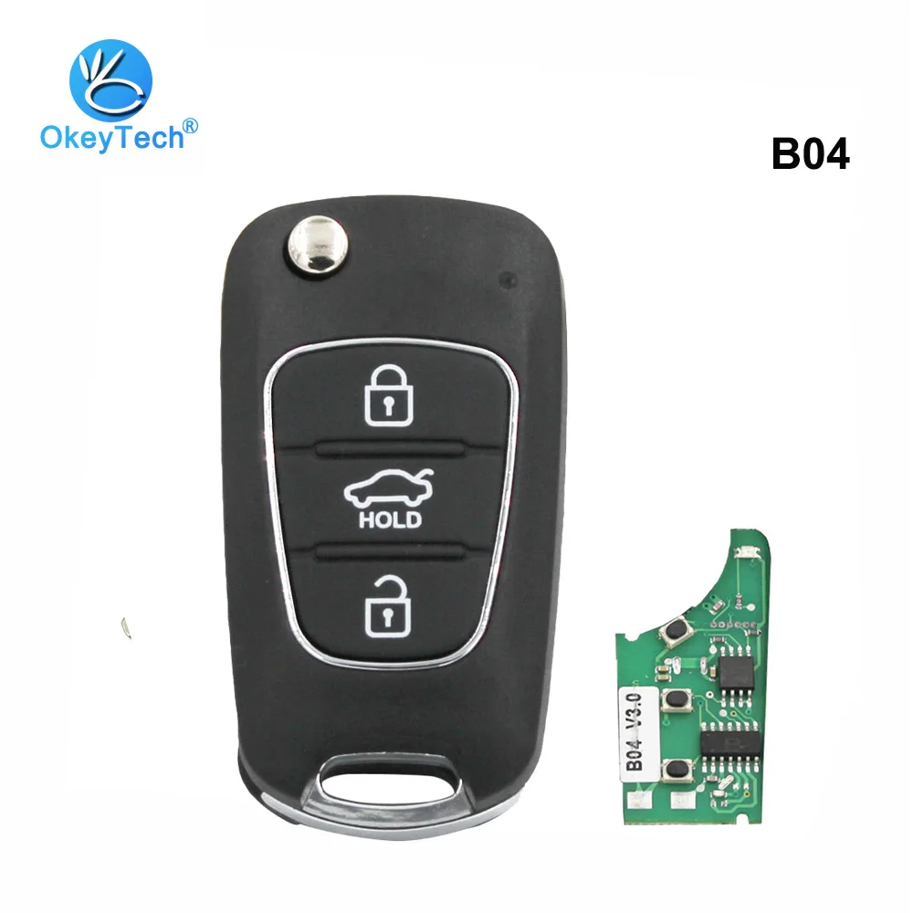 OkeyTech B04 KD ключ дистанционного управления автомобильные ключи серии B 3 кнопки для
