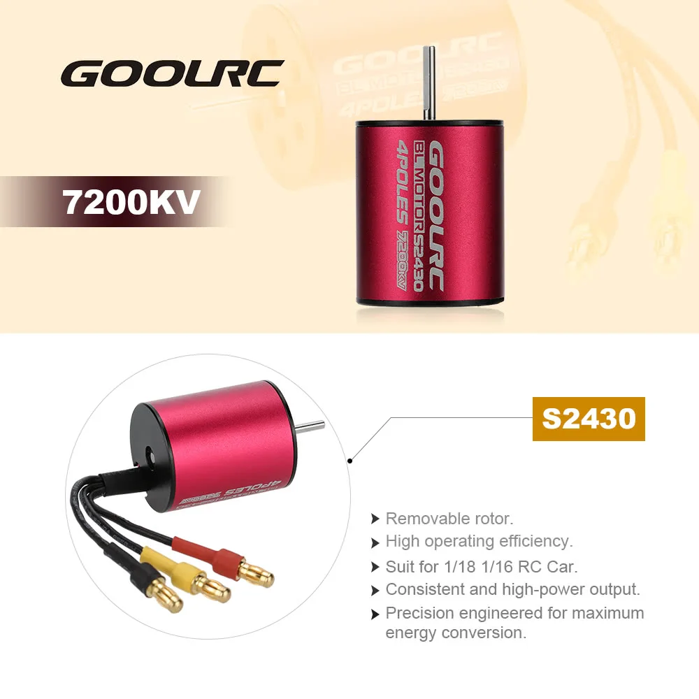 GoolRC S2430 7200KV Бессенсорный бесщеточный двигатель и 25A ESC Комбинированный набор для