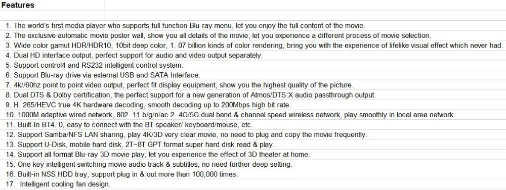 Высококлассный Egreat A13 4 K Ultra HD Smart медиаплеер Android tv Box BT4.0 2,4G/5G WiFi с 2x3,5 дюймов HDD лоток Dolby Atmos
