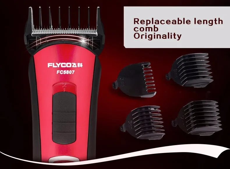 Flyco Red Maquina De cortar Cabelo перезаряжаемый триммер для бороды для мужчин Профессиональный Berber Makinesi Professional FC5807